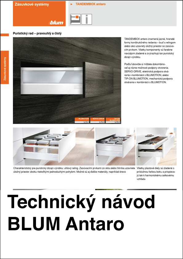 Technick� katal�g BLUM Antaro
