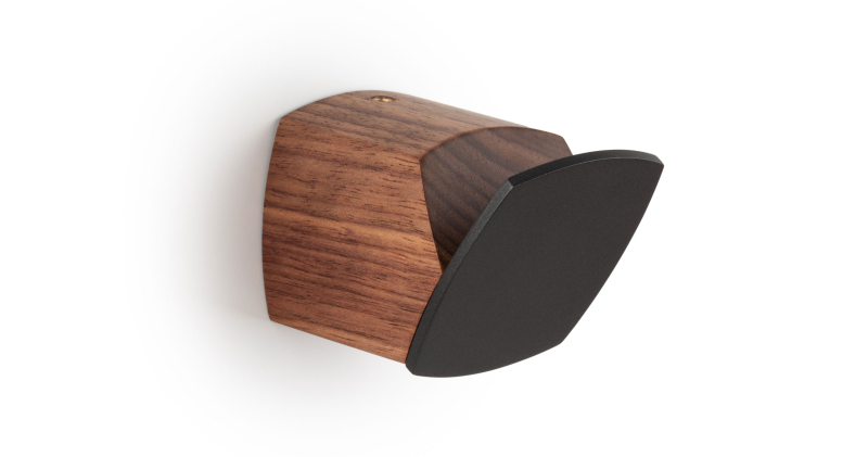 Nábytkový drevený vešiak Viefe MEGG / orech + antracit / 45 x 46,6 mm