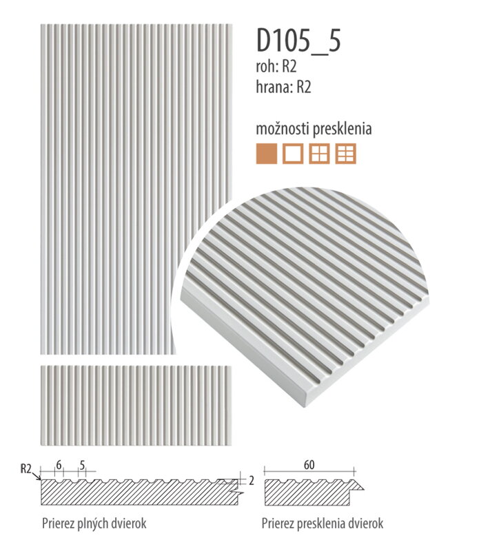 D105_5 - Fóliované dvierka lamelové