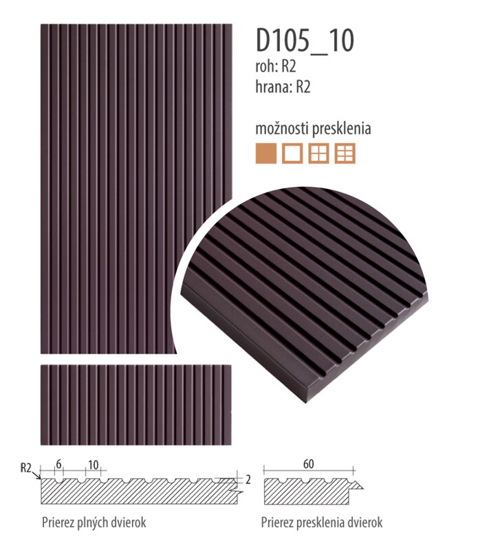 D105_10 - Fóliované dvierka lamelové