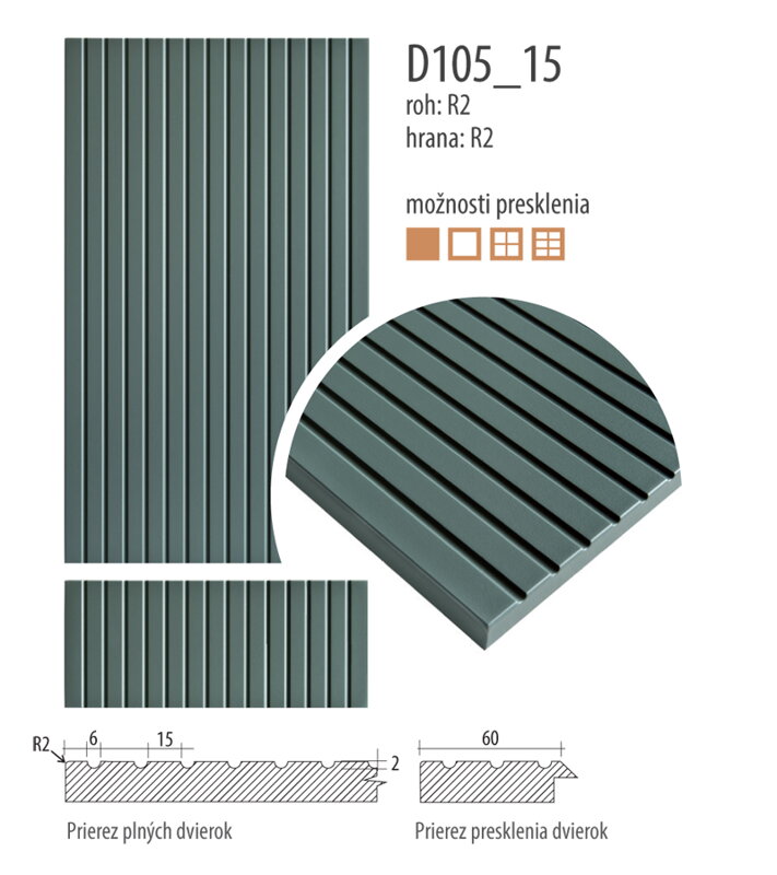 D105_15 - Fóliované dvierka lamelové