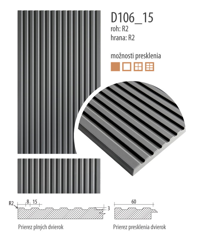 D106_15 - Fóliované dvierka lamelové