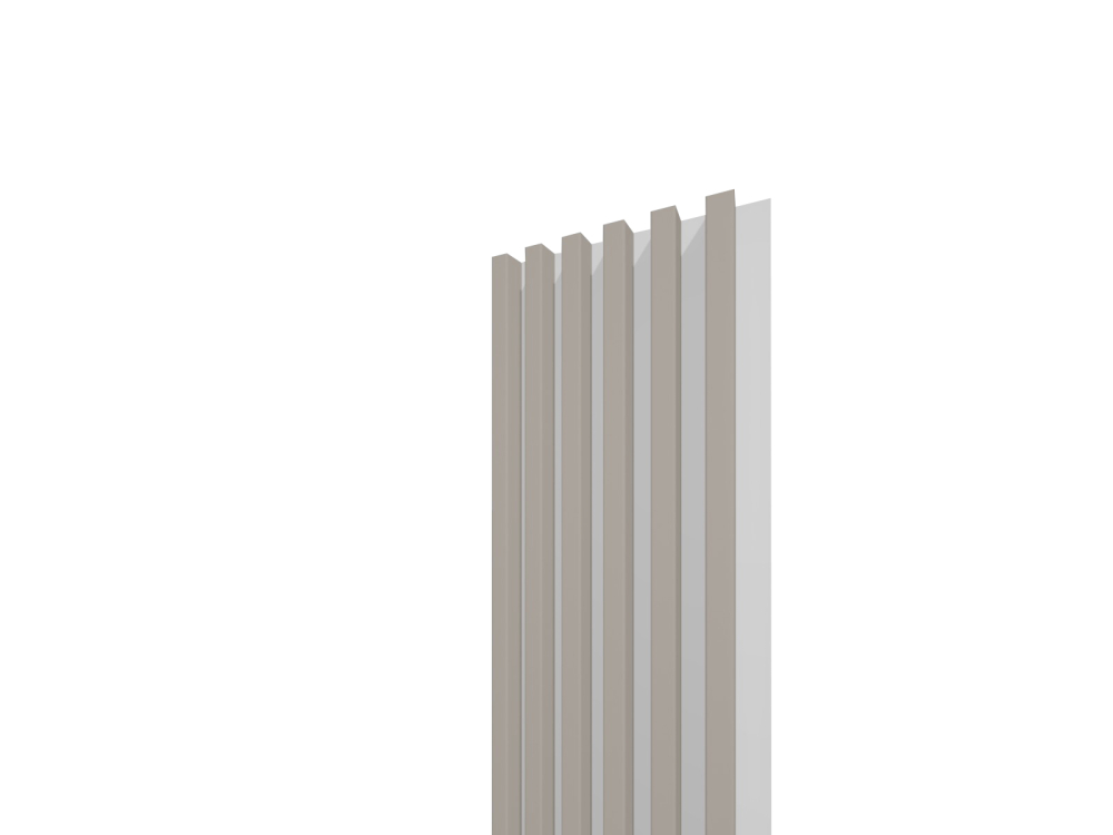 Lamelový panel 3D PLUS 2650x300 mm / lamely - kašmír / podklad - biela matná
