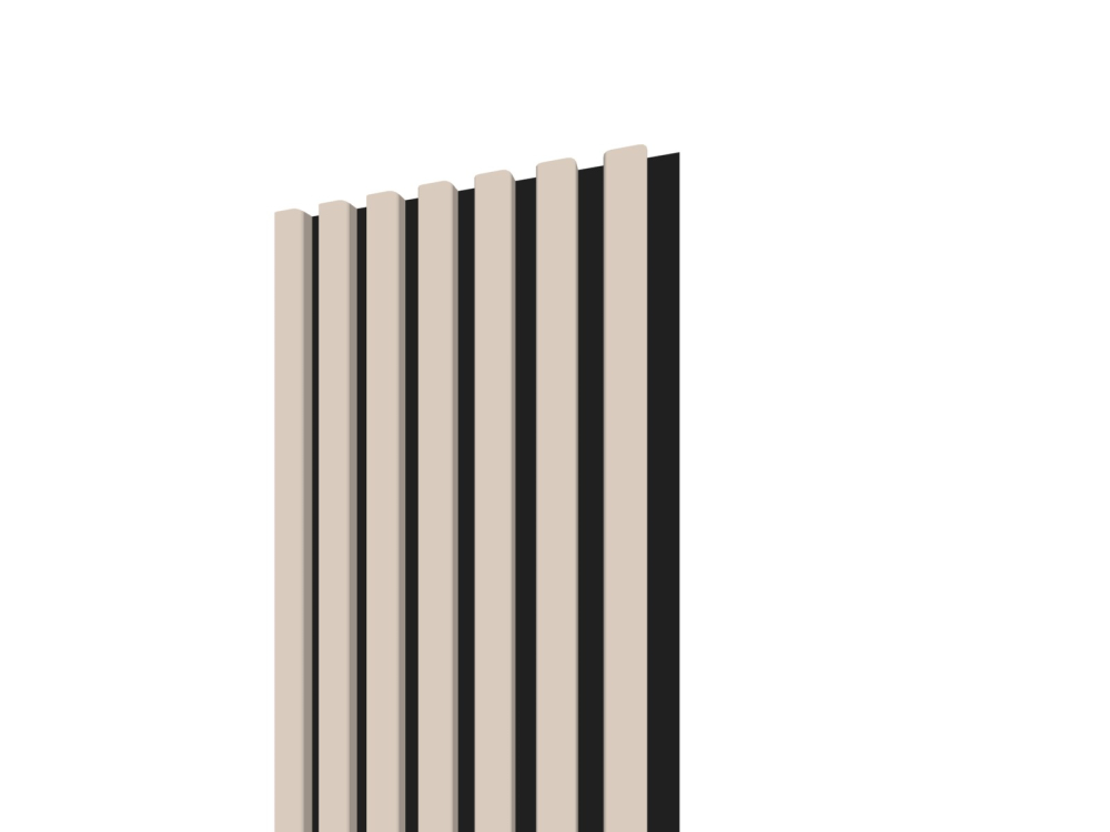 Lamelový panel 3D 2650x300 mm / lamely - kašmír / podklad - čierna matná