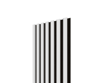 Lamelov� panel 3D 2650x300 mm / lamely - biela matn� / podklad � �ierny akustick� filc