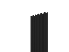 Lamelov� panel 3D PLUS 2650x300 mm / lamely - �ierna matn� / podklad � �ierny akustick� filc