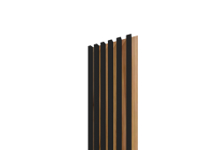 Lamelov� panel 3D PLUS 2650x300 mm / lamely - �ierna matn� / podklad � dub jesenn�