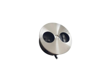 BACHMANN Oto�n� elektrick� vstavan� z�suvka TWIST / nerez /  1 z�suvka 230 V /  2 x USB / priemer 115 mm / 931.032