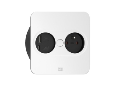 Oto�n� elektrick� vstavan� z�suvka BACHMANN TWIST 2 hranat� / biela matn� /  1 z�suvka 230 V /  2 x USB / 115 x 115 mm / 946.207