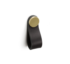 �chytka knobka Viefe FLEXA / �ierna ko�a / zlat� / 70 x 22 mm
