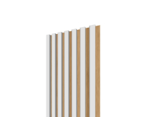 Lamelov� panel 3D 2650x300 mm / lamely - biela matn� / podklad � dub eur�psky