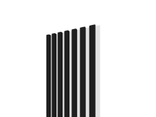 Lamelov� panel 3D 2650x300 mm / lamely - �ierna matn� / podklad - biela matn�