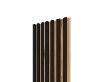 Lamelov� panel 3D 2650x300 mm / lamely - �ierna matn� / podklad � dub jesenn�