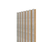 Lamelov� panel 3D 2650x300 mm / lamely - bet�n / podklad �   dub eur�psky