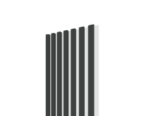 Lamelov� panel 3D 2650x300 mm / lamely - antracit / podklad - biela matn�