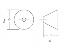 �chytka knobka CONIC WOOD - sch�ma