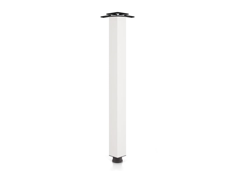 Stolová noha hranatá / výška 710 mm / 60 x 60 mm / biela lesklá