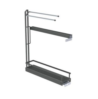 Výsuvný košík na utierky 150 / 3D - antracit / KESSEBÖHMER